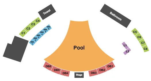 seating chart for MGM Grand Pool At Foxwoods - Pool - eventticketscenter.com