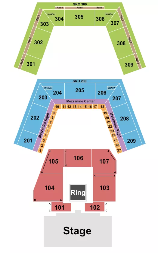 seating chart for MGM Music Hall at Fenway Park - AEW - eventticketscenter.com