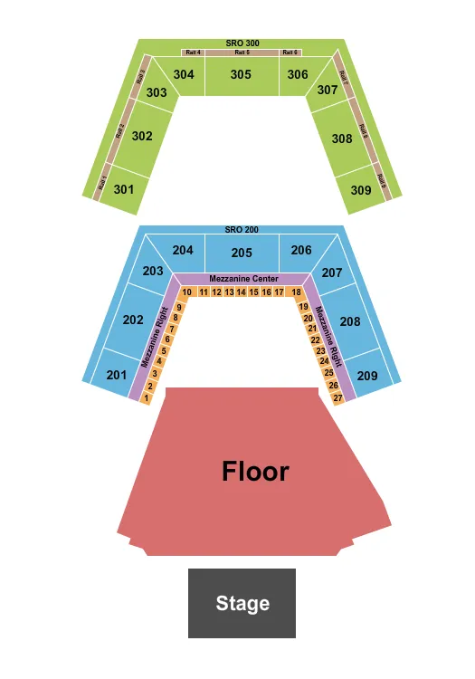 seating chart for MGM Music Hall at Fenway Park - Endstage GA Floor - eventticketscenter.com