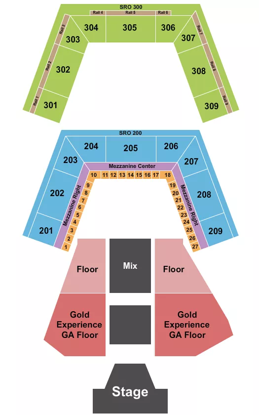 seating chart for MGM Music Hall at Fenway Park - Six Invitational - eventticketscenter.com