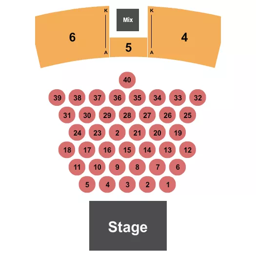 seating chart for Northfield Park Racino - Center Stage - Endstage Tables 3 - eventticketscenter.com
