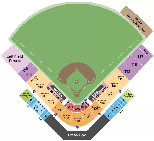 seating chart for MGM Park - Baseball - eventticketscenter.com