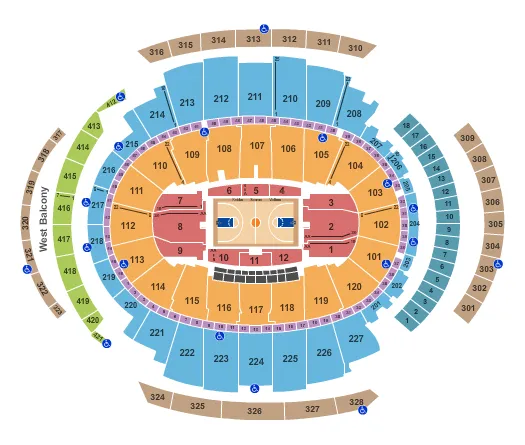 seating chart for Madison Square Garden - Basketball - eventticketscenter.com