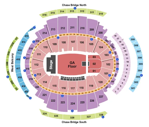 seating chart for Madison Square Garden - GA Floor - eventticketscenter.com