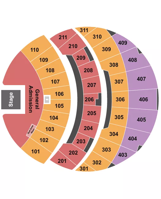 seating chart for The Sphere At the Venetian Las Vegas - End Stage GA - eventticketscenter.com