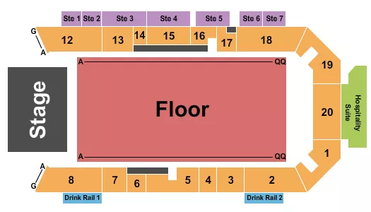 seating chart for M&T Bank Center - Endstage RSV Floor - eventticketscenter.com