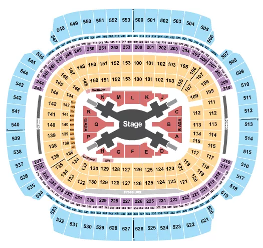 seating chart for M&T Bank Stadium - BTS - eventticketscenter.com