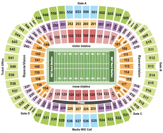 M&T Bank Stadium Tickets & Seating Chart - Event Tickets Center M&T Bank Stadium Tickets & Seating Chart - Event Tickets Center