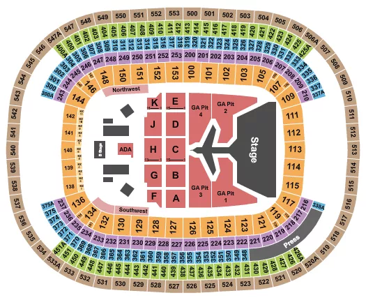 seating chart for M&T Bank Stadium - Morgan Wallen - eventticketscenter.com