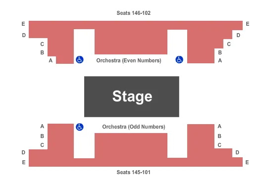 seating chart for MTC Stage II at New York City Center - End Stage - eventticketscenter.com