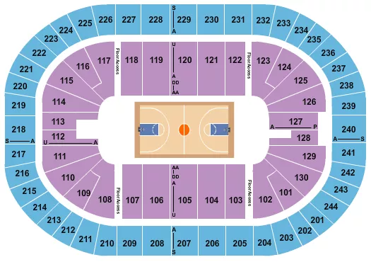 seating chart for MVP Arena - basketball 1 - eventticketscenter.com
