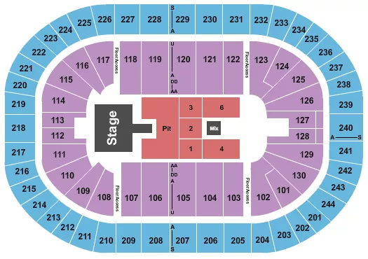 seating chart for MVP Arena - Brantley Gilbert - eventticketscenter.com