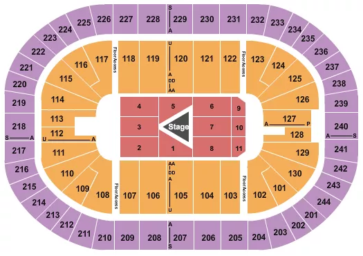 seating chart for MVP Arena - Center Stage 2 - eventticketscenter.com