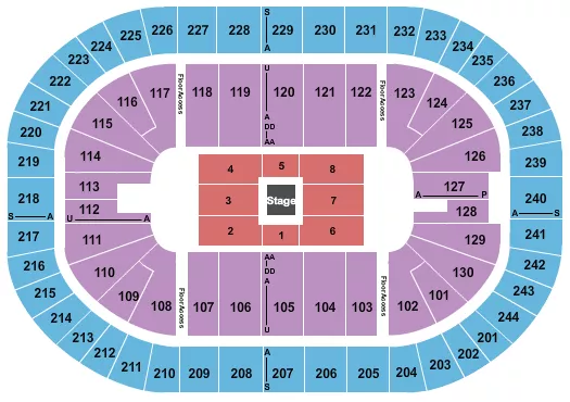 seating chart for MVP Arena - Center Stage - eventticketscenter.com