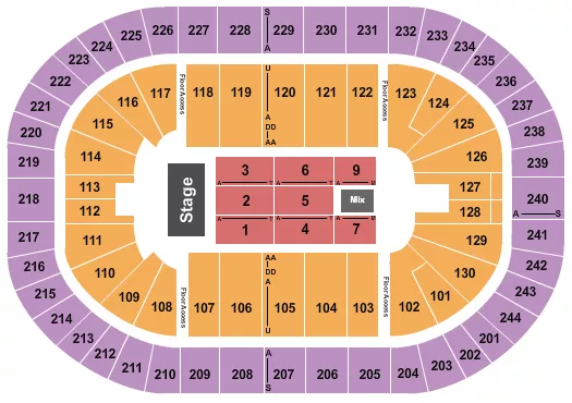 seating chart for MVP Arena - Endstage 4 - eventticketscenter.com