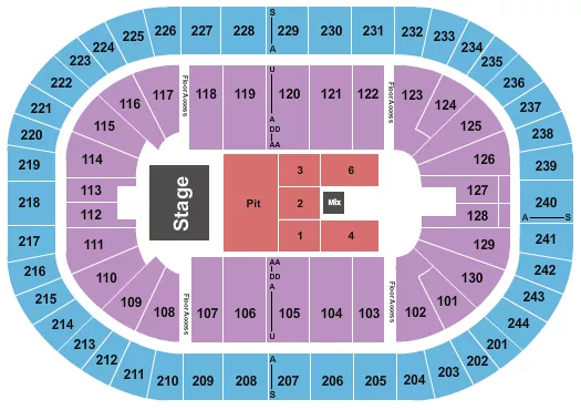 seating chart for MVP Arena - Endstage GA Pit 2 - eventticketscenter.com