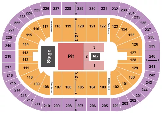 seating chart for MVP Arena - Endstage GA Pit - eventticketscenter.com