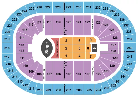 seating chart for MVP Arena - Eric Church - eventticketscenter.com