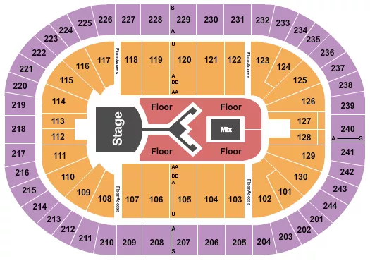 seating chart for MVP Arena - Shinedown - eventticketscenter.com
