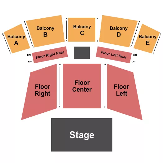 seating chart for Mabee Center - OK - Floor & Balcony A-E - eventticketscenter.com