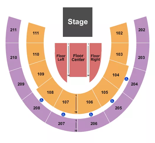 seating chart for Mabee Center - OK - Half House Reserved 2 - eventticketscenter.com