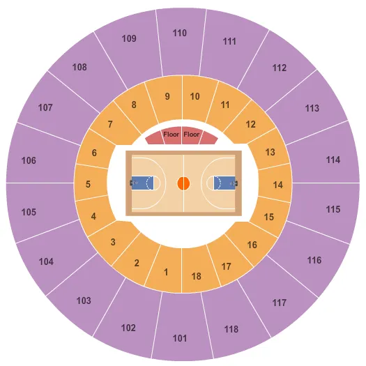 seating chart for Mackey Arena - Basketball - eventticketscenter.com