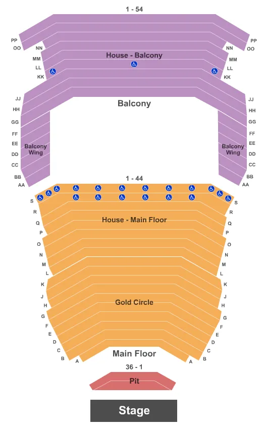 seating chart for Macomb Center For The Performing Arts - End Stage - eventticketscenter.com