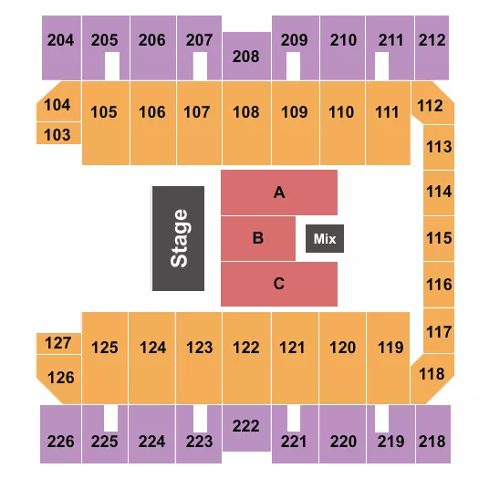 seating chart for Macon Centreplex - Coliseum - End Stage 4 - eventticketscenter.com