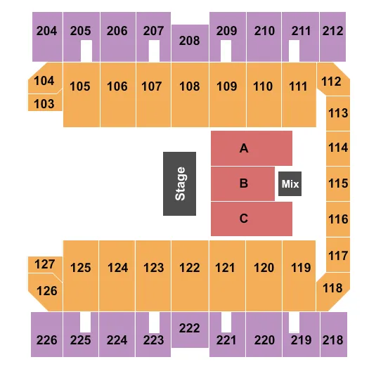 seating chart for Macon Centreplex - Coliseum - Half House 2 - eventticketscenter.com