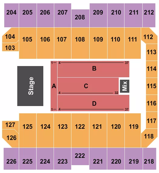 seating chart for Macon Centreplex - Coliseum - Endstage 6 - eventticketscenter.com