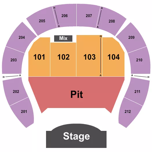 seating chart for Macon City Auditorium - Endstage Pit - eventticketscenter.com