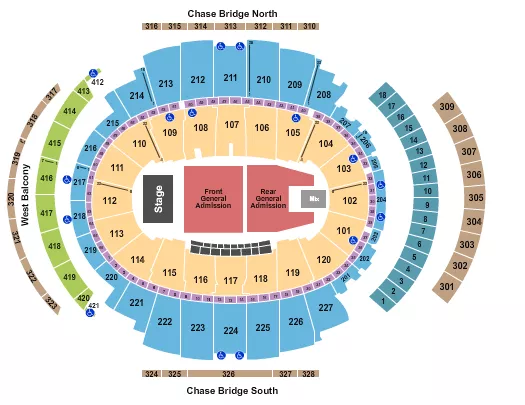 seating chart for Madison Square Garden - Endstage GA Front/Rear 2 - eventticketscenter.com
