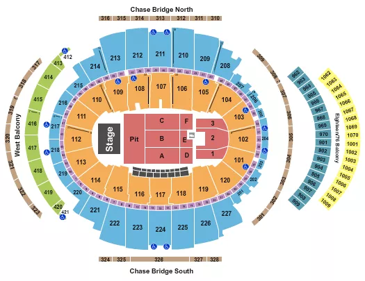seating chart for Madison Square Garden - Endstage Pit 2 - eventticketscenter.com