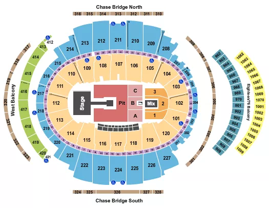 seating chart for Madison Square Garden - Endstage Pit - eventticketscenter.com