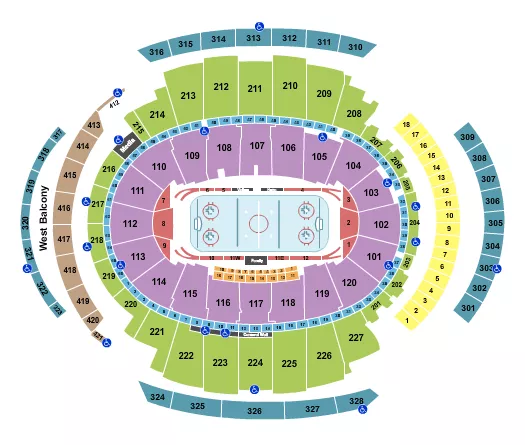 seating chart for Madison Square Garden - Hockey Rows - eventticketscenter.com