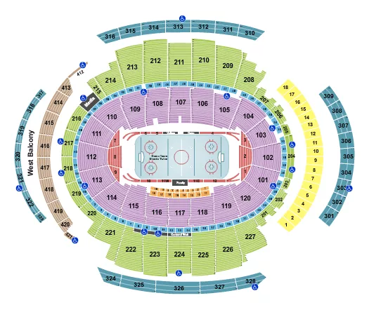 Hockey Rows Seating Map