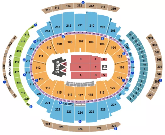 seating chart for Madison Square Garden - Maluma - eventticketscenter.com