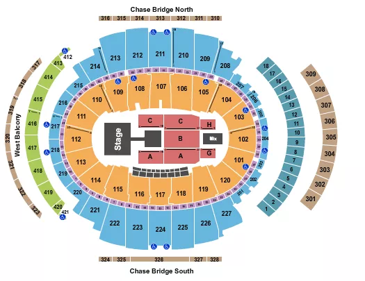seating chart for Madison Square Garden - Peso Pluma - eventticketscenter.com