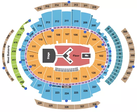seating chart for Madison Square Garden - Shinedown - eventticketscenter.com