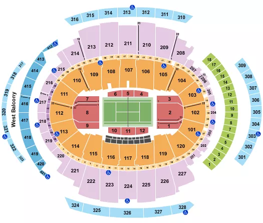 seating chart for Madison Square Garden - Tennis 1 - eventticketscenter.com