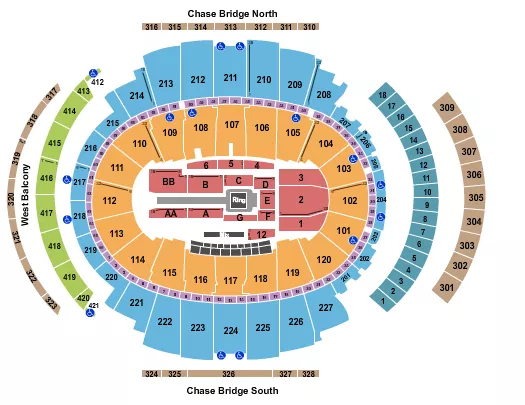 seating chart for Madison Square Garden - WWE - Smackdown - eventticketscenter.com