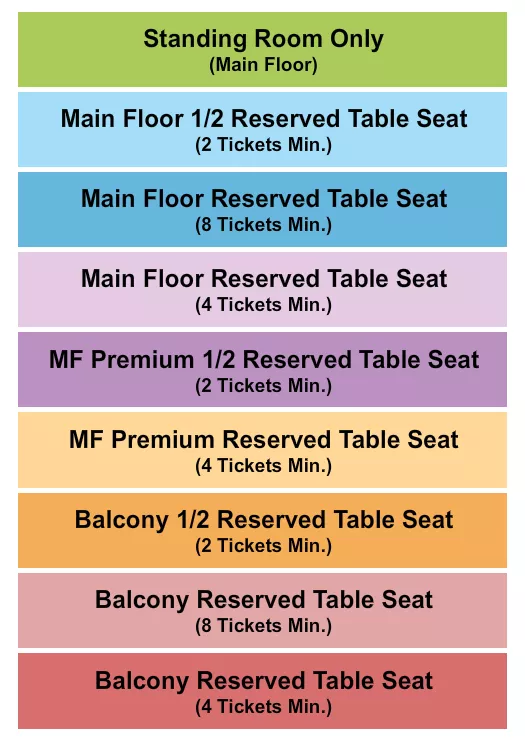 seating chart for Madlife Stage & Studios - MF/Prem/Balc/SRO - eventticketscenter.com