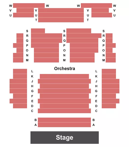 seating chart for Mae Wilson Theatre - Endstage - eventticketscenter.com