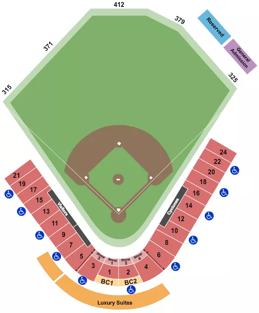 seating chart for Maimonides Park - Baseball - eventticketscenter.com
