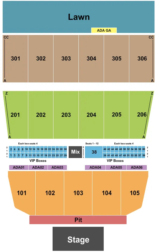 seating chart for Maine Savings Amphitheater - Dierks Bentley - eventticketscenter.com