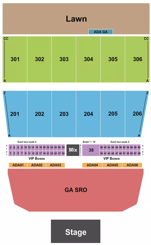 seating chart for Maine Savings Amphitheater - Endstage SRO - eventticketscenter.com