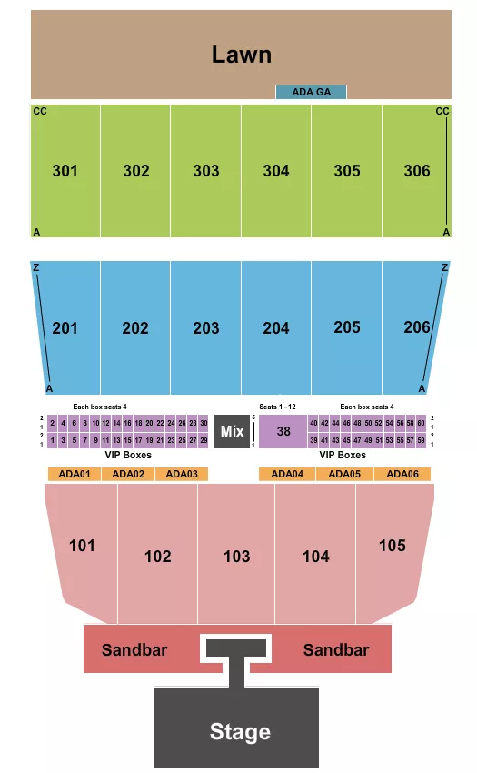 seating chart for Maine Savings Amphitheater - Kenny Chesney 1 - eventticketscenter.com