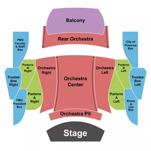 seating chart for Mainstage at Francis Marion University Performing Arts Center - End Stage - eventticketscenter.com