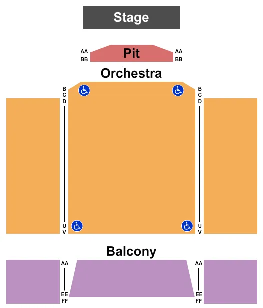seating chart for Majestic Theatre - PA - End Stage - eventticketscenter.com