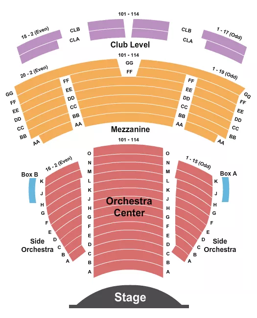 seating chart for Mainstage at Maltz Jupiter Theatre - Endstage 2 - eventticketscenter.com